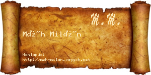 Méh Milán névjegykártya