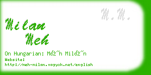milan meh business card